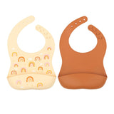 Lot de 2 bavoirs en silicone - Arc-en-ciel