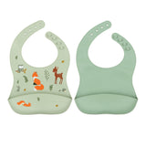Lot de 2 bavoirs en silicone - Amis de la forêt
