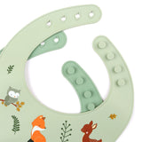 Lot de 2 bavoirs en silicone - Amis de la forêt
