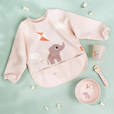 Bavoir imperméable à manches & poche - Rose