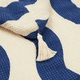 Poncho de plage Portofino - Blue waves waffle