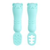 Lot de 2 Pré-Cuillères d'Apprentissage Ergonomiques - Dès 4 mois / Bleu