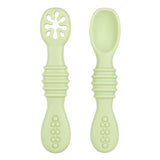 Lot de 2 Pré-Cuillères d'Apprentissage Ergonomiques - Dès 4 mois / Vert