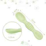 Lot de 2 Pré-Cuillères d'Apprentissage Ergonomiques - Dès 4 mois / Vert