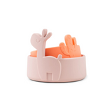 Lot de 2 bols en silicone - Lalee & Birdee rose/corail