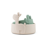 Lot de 2 bols en silicone - Lalee & Birdee sable/vert