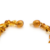 Bracelet d'ambre & dentition bébé à vis - Cognac