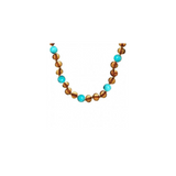 Collier de dentition bébé à clip - Ambre & Turquoise