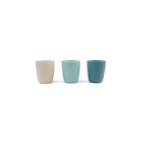 Lot de 3 mini gobelets en silicone - Bleu & sable